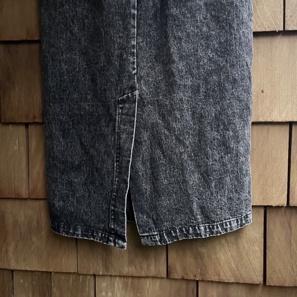 SAGE The Label Size M Black Denim Midi Overall Dress Sleeveless Sheath - Picture 13 of 13